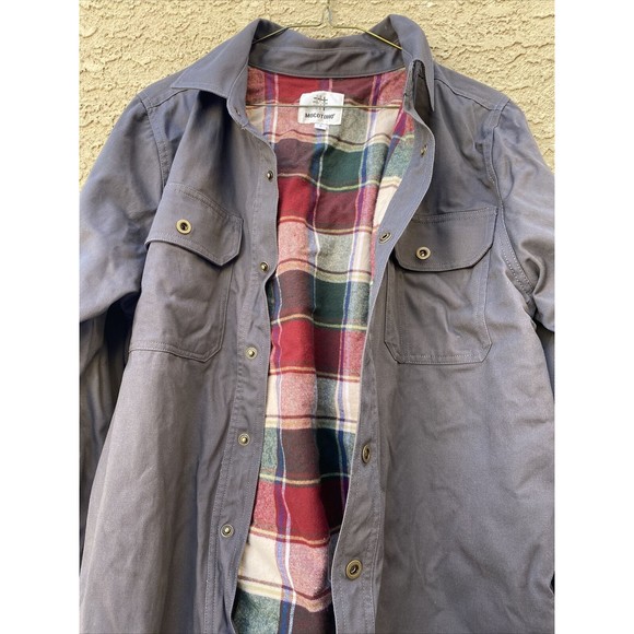 Men's Heavyweight Canvas Gray Size S Small Flannel Lined Shirt Jacket Shacket - Picture 5 of 8
